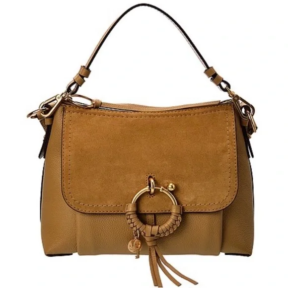 SEE BY CHLOE Joan Shoulder Bag Leather Suede Shoulder Crossbody Strap O-Ring